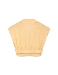 Micro-Permeable Pleated Lapel Crop Top