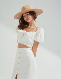 2Way Twist Knot Cotton Linen Crop Top