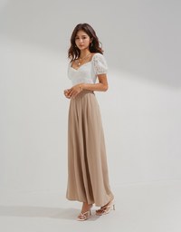 Embroidered Square Neck Twist Crop Top