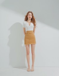 Urban Chic Distressed Edge Hem Asymmetric Skirt