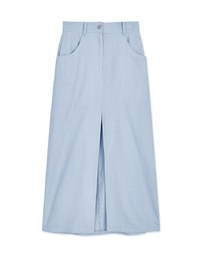 Modern Chic Front Slit Denim Skorts