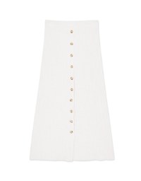 Crinkled Button Down Slit Maxi Skirt