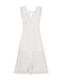 Décolleté V Open Back Lace Slit Maxi Dress