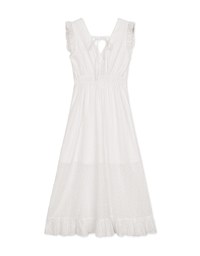 Décolleté V Open Back Lace Slit Maxi Dress