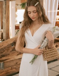 Décolleté V Open Back Lace Slit Maxi Dress
