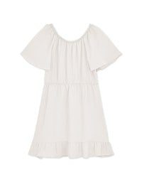 Rustic Bohême Ruffled Hem Lace Mini Dress
