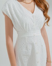 Embroidered Lace Sleeveless Mini Dress