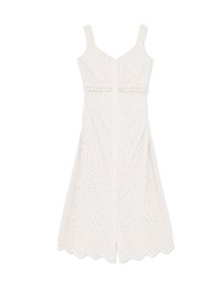 Embroidered Lace Hollow Waist Maxi Dress