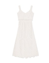 Embroidered Lace Hollow Waist Maxi Dress