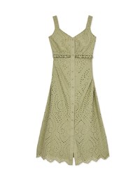 Embroidered Lace Hollow Waist Maxi Dress