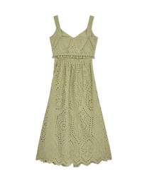 Embroidered Lace Hollow Waist Maxi Dress