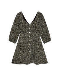 Vintage Ditsy Floral Buttoned Mini Dress