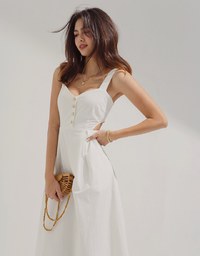 Sweetheart Neckline Side-Hollow Maxi Dress