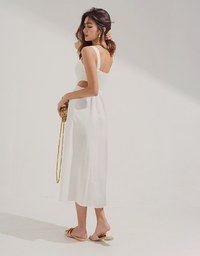 Sweetheart Neckline Side-Hollow Maxi Dress