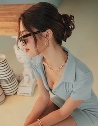 Shirt Sense Knit Bodycon Mini Dress