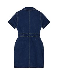 Deep V Lapel Fitted Short Denim Jeans Dress
