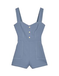 Thick Strap Sweetheart Neckline Stitch Playsuit