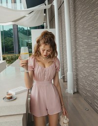 2Way Straight Pattern Sleeveless Playsuit