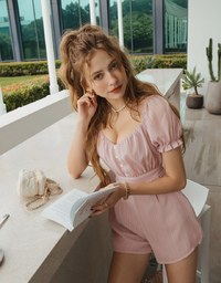 2Way Straight Pattern Sleeveless Playsuit