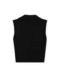 Avant-Garde Deep V Lapel Knit Crop Top