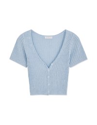 Knit Button Down Crop Top