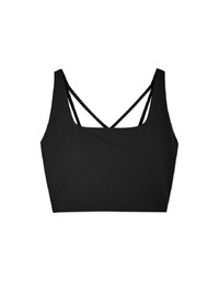 Push Up Square Neck Back Cross Sports Bra (With Padding)