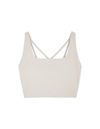 Push Up Square Neck Back Cross Sports Bra (With Padding)