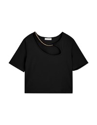 Iconic Metallic Chain Hollow Front Top