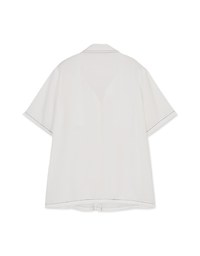 Double Pocket Stitching Short Sleeve Blouse Shirt