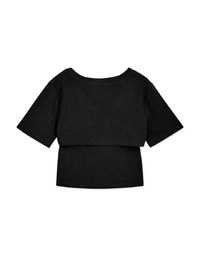 Modern Chic Overlap Two-Piece Crop Top