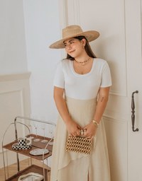 Understated Elegant Metallic Chain Crop Top