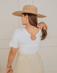 Understated Elegant Metallic Chain Crop Top