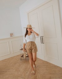 Classy Front Knot 3/4 Sleeve Crop Top