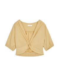 Classy Front Knot 3/4 Sleeve Crop Top