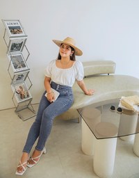 2WAY Front Knot Cotton Linen Cinched Waist Top