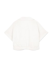 Transparent Sheer Scrunch Lapel Button Crop Top