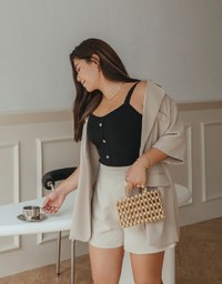 【Air 2.0】Simple Plain Button Air Comfy Bra Tank Top