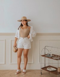 【Air 2.0】Simple Plain Button Air Comfy Bra Tank Top