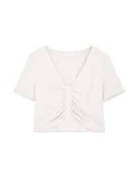 Deep V-Neck Button Crop Top