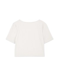 Deep V-Neck Button Crop Top