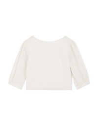 Minimalist Striped Chiffon Buttoned Crop Top