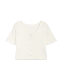 Basic Minimalistic Button Down Crop Top