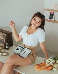 Basic Minimalistic Button Down Crop Top