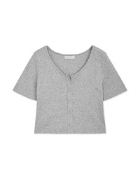 Basic Minimalistic Button Down Crop Top
