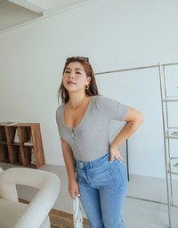 Basic Minimalistic Button Down Crop Top