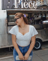 Classy Embossed Ruffle Sleeve Crop Top
