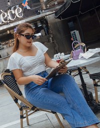 Classy Embossed Ruffle Sleeve Crop Top
