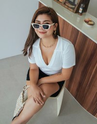 Décolleté V Lapel Knit Crop Top
