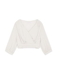 Voguish Crossover Pleated Crop Top