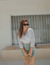 Voguish Crossover Pleated Crop Top